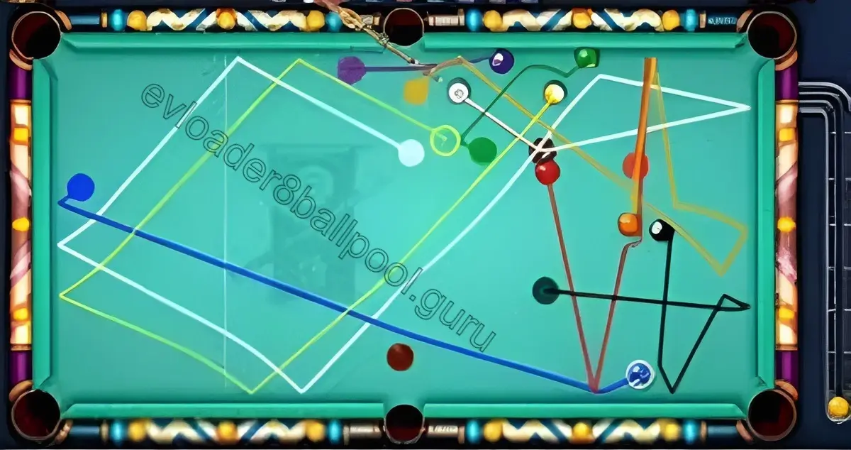 Screenshot of EV Loader 8 Ball Pool Shot Guides